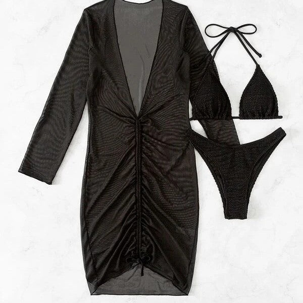 Damen Strandkleid mit elegantem Wickeldesign R&B