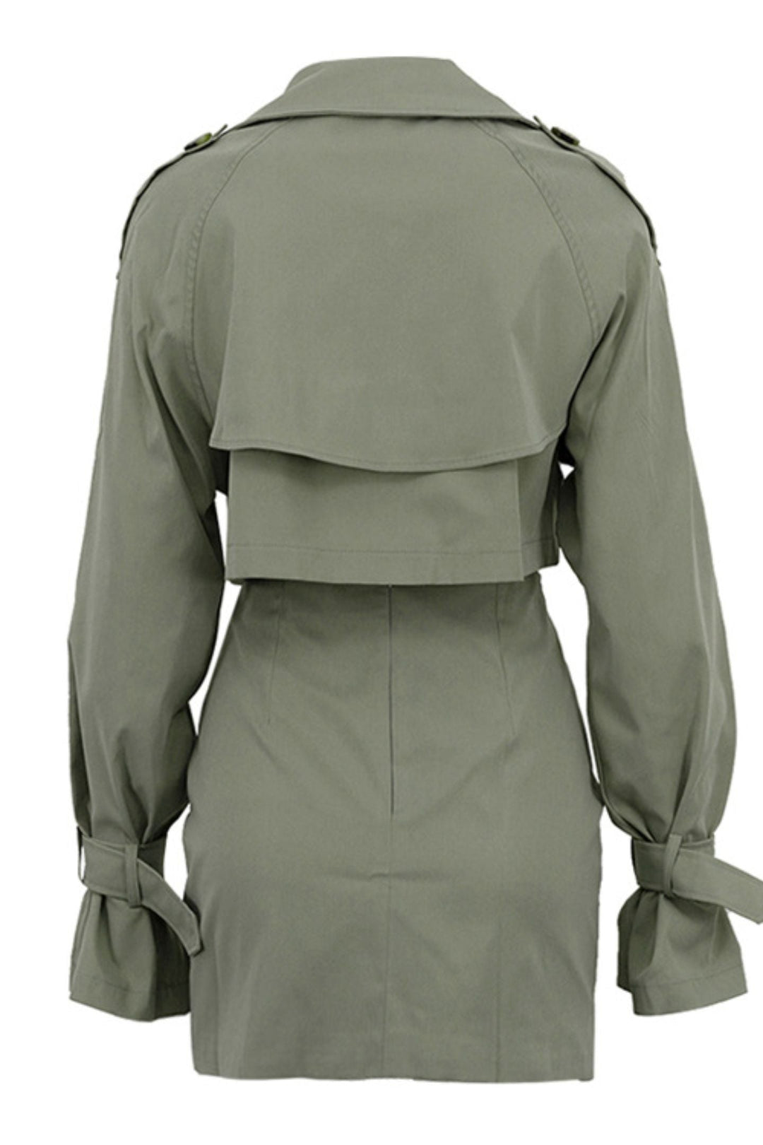 R&B | Knopfdetail Gekürzte Jacke & Minirock-Set