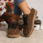 Damen Sneakers im attraktiven Leopardenmuster mit atmungsaktiver Oberflächenstruktur R&B