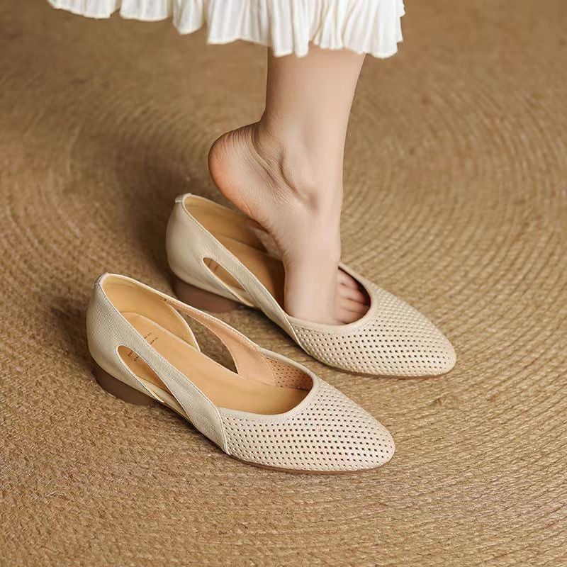 Damen elegante Ballerinas mit atmungsaktivem Lochdesign R&B