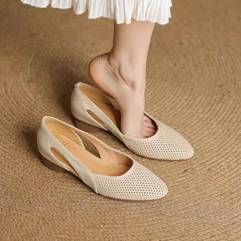 Damen elegante Ballerinas mit atmungsaktivem Lochdesign R&B