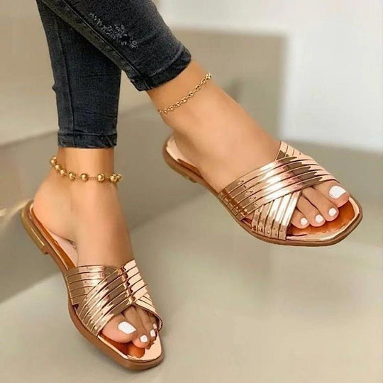 Damen elegante Riemchen-Sandalen mit geschwungenem Design R&B