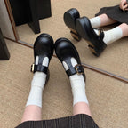 Damen elegante Mary Jane Schuhe mit modischem Schnallenverschluss