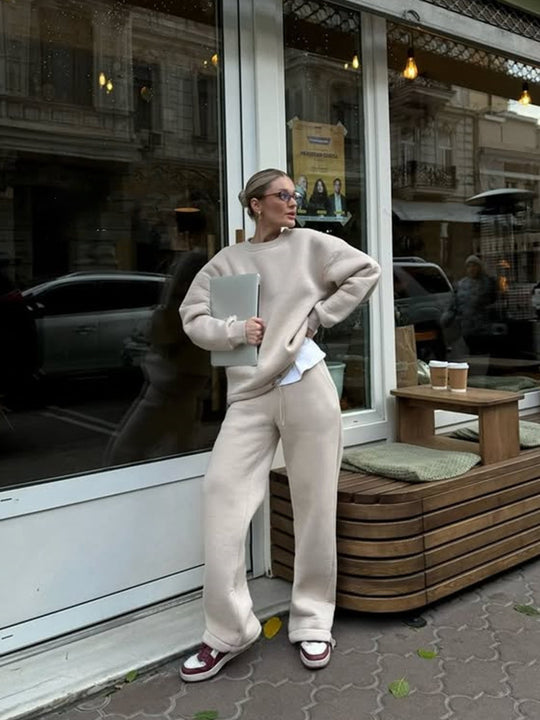 Damen lässiges Sweatshirt und weite Jogginghose Set R&B