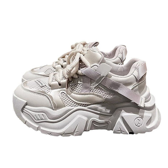 Damen modische Chunky Sneaker mit atmungsaktiver Netzstruktur und robuster Sohle R&B