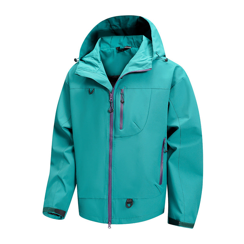 Herren technische Outdoor-Jacke mit Gewebe und verstellbarem Kapuzensystem R&B
