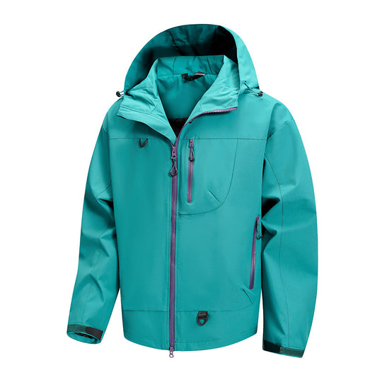 Herren technische Outdoor-Jacke mit Gewebe und verstellbarem Kapuzensystem R&B