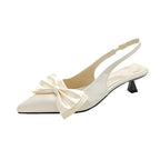 Damen Slingback-Pumps mit dekorativer Schleife und hochwertiger Velours-Oberfläche R&B