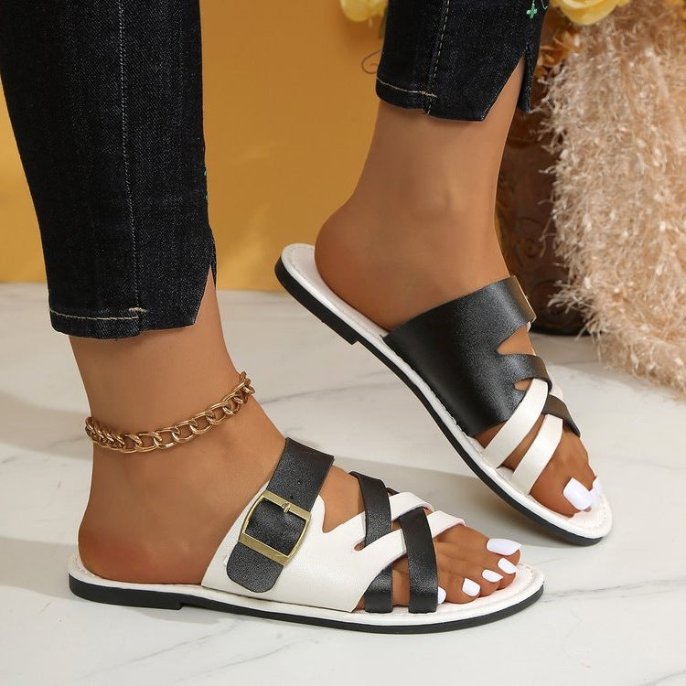 Damen Komfortable Riemchensandalen mit verstellbarem Schnallenverschluss R&B