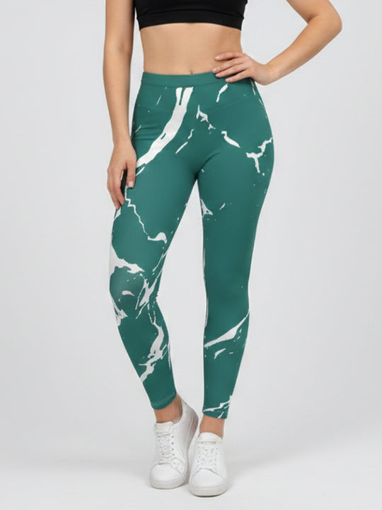 Damen Sportleggings mit stylischem Sternen-Design und hohem Bund R&B