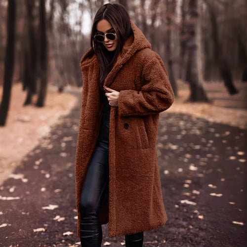 Damen kuschiger Teddy-Mantel R&B