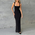 Damen Elegantes Maxikleid mit tiefem Rückenausschnitt und figurbetontem Schnitt R&B