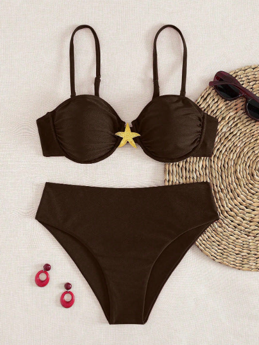 Damen Balconette-Bikini mit dekorativen Sternen R&B