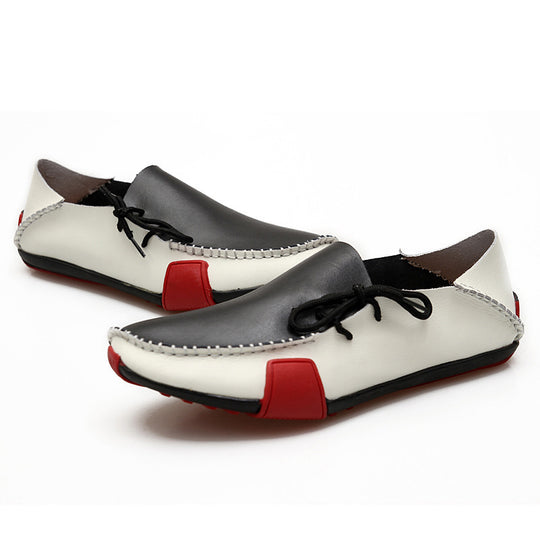 Damen Elegante Mokassins aus feinem Leder mit kontrastrierenden Details R&B