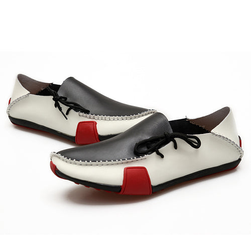 Damen Elegante Mokassins aus feinem Leder mit kontrastrierenden Details R&B