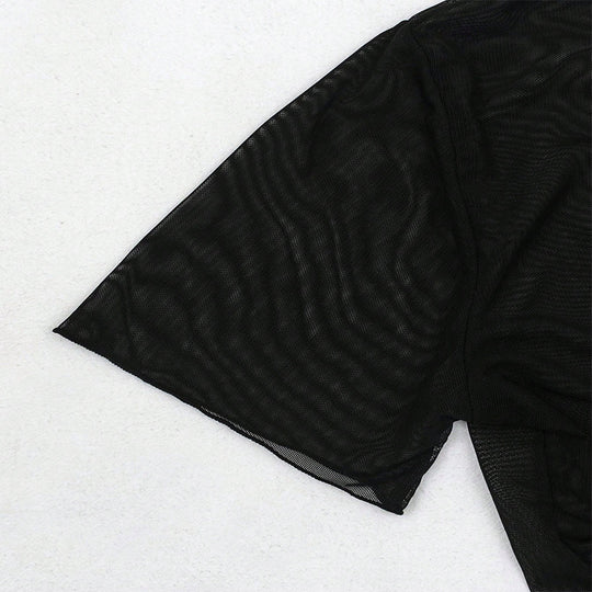 Damen Transparente Kurzarm Bluse R&B