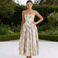 Damen Elegantes Maxikleid mit floralem Muster und schulterfreiem Design R&B