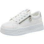 Damen trendige Sneakers mit modischem Reißverschluss und komfortabler Sohle R&B