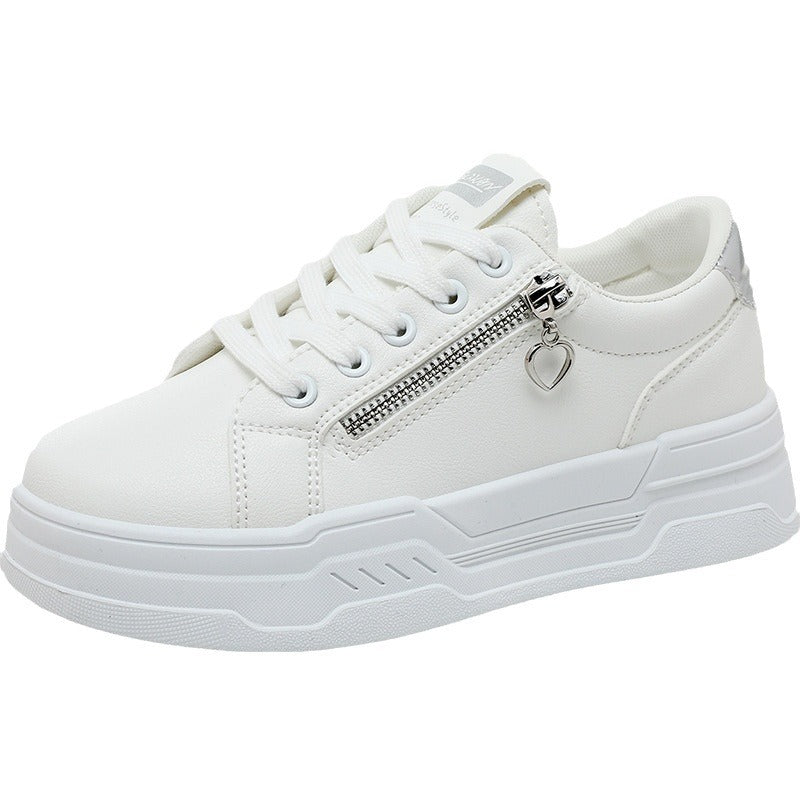 Damen trendige Sneakers mit modischem Reißverschluss und komfortabler Sohle R&B