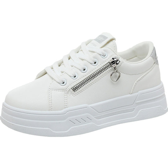 Damen trendige Sneakers mit modischem Reißverschluss und komfortabler Sohle R&B