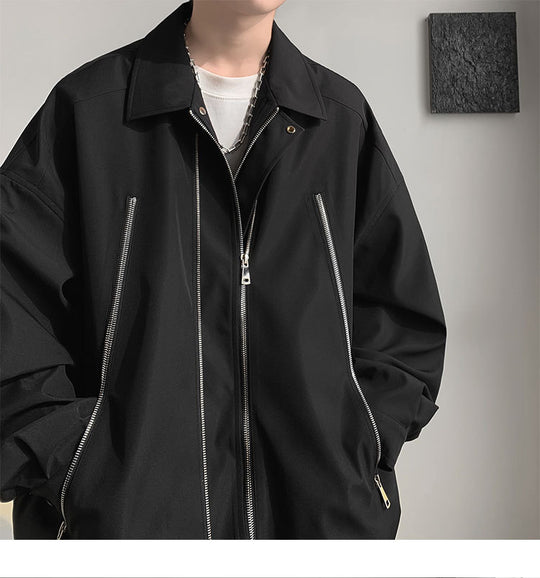 Damen Oversized Jacke mit innovativem Reißverschluss und lässigem Schnitt R&B