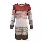 Damen Freizeitkleid mit modernem Streifenmuster und bequemen Schnitt R&B