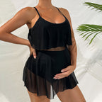 Damen Umstandsbikini-Set mit fließendem Oberteil und hohem Schnitt R&B