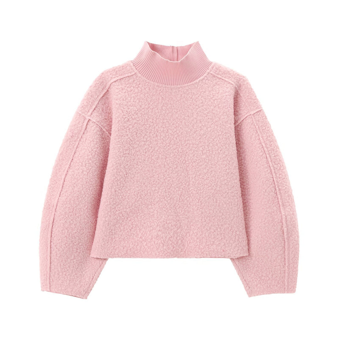 Damen Kuscheliger Pullover mit hohem Kragen und überschnittenen Schultern R&B