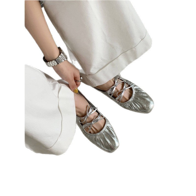Damen elegante Mules mit raffiniertem Schnür-Design R&B