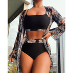 Damen Bikiniset mit elegantem floralem Cover-Up R&B