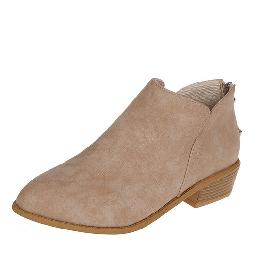 Damen nan spitz zulaufende Schlupf-Ankleboots mit kleinem Blockabsatz und ergonomischem Komfortfußbett R&B