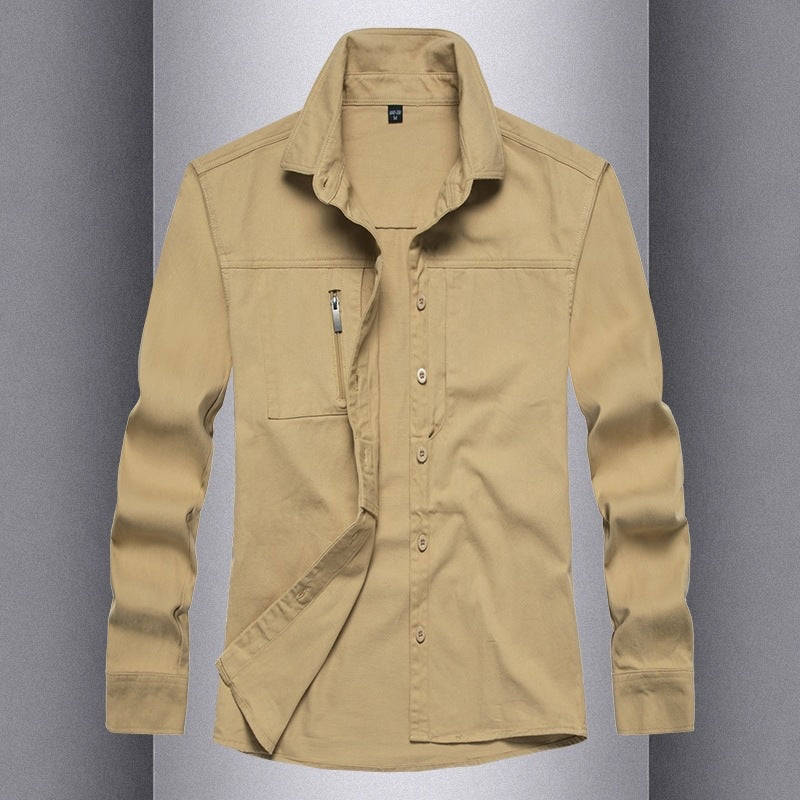 Herren Langarmshirt mit praktischen Taschen und modernem Schnitt R&B