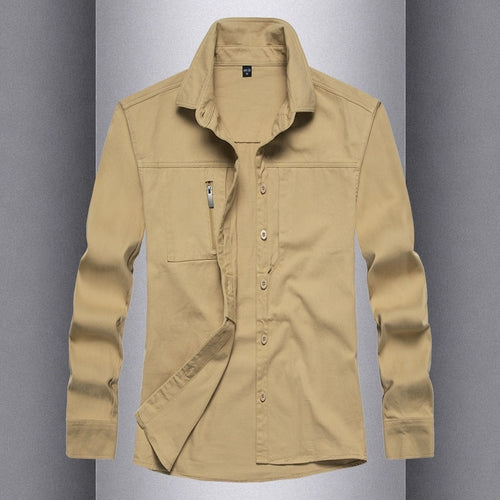Herren Langarmshirt mit praktischen Taschen und modernem Schnitt R&B