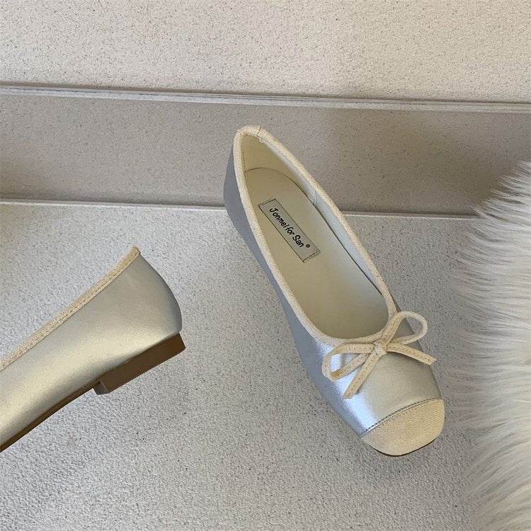 Damen Elegante Ballerinas mit modischem Schleifenakzent und weichem Fußbett R&B