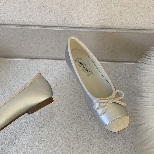 Damen Elegante Ballerinas mit modischem Schleifenakzent und weichem Fußbett R&B