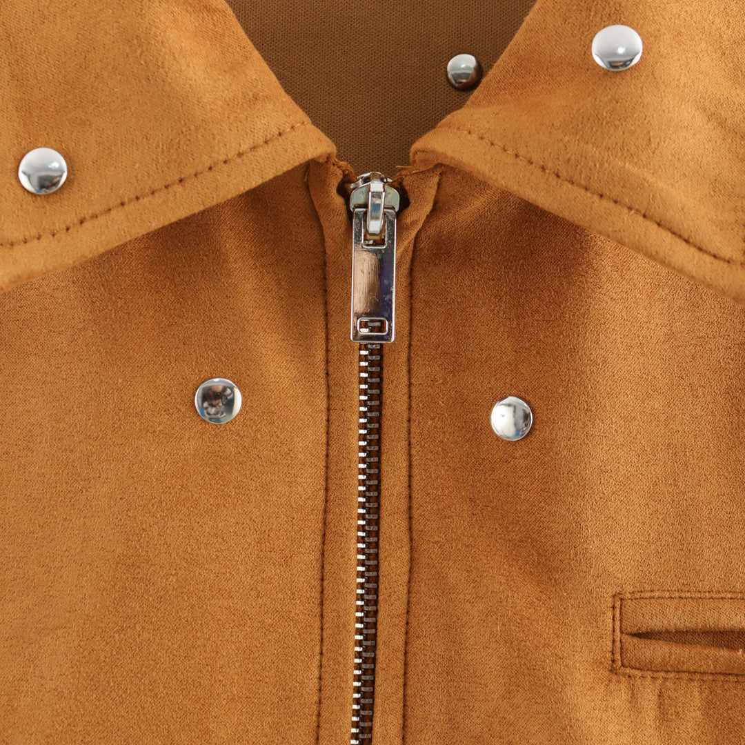 Damen modische Oversized-Jacke mit dekorativen Nieten R&B