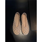 Damen transparente Mules mit funkelnden Strass-Details R&B