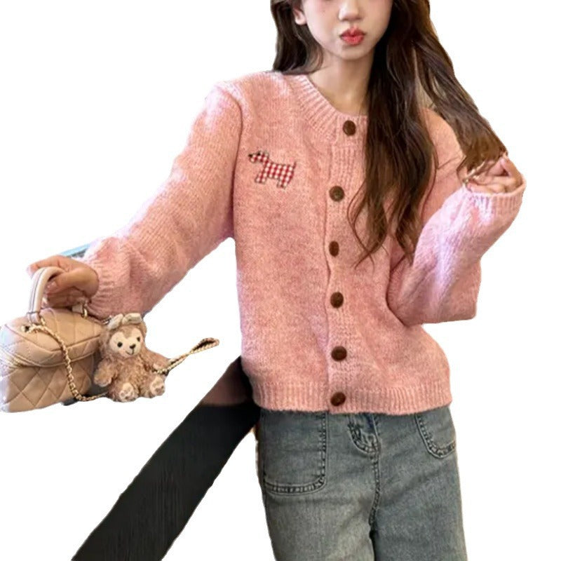 Damen Lässiger Strickcardigan mit Knopfdetail R&B