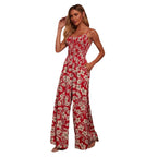 Damen Maxirock mit floralem Design und verstellbaren Trägern R&B