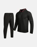 Herren Sportlicher Hoodie mit Karodetails und passtgenauen Jogginghose R&B