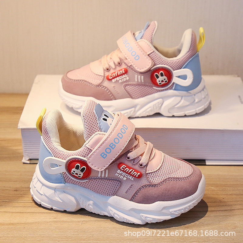 Damen Sportliche Kinder-Sneaker mit verstellbarem Klettverschluss und niedlichem Tiermotiv R&B