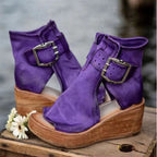 Damen Wedge-Stiefeletten mit modischem Schnallen-Design R&B