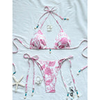 Damen Strand-Bikini-Set mit verstellbaren Trägern und maritimen Accessoires R&B