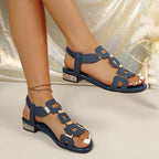 Damen modische Riemensandalen mit stilvollen Schnallen R&B