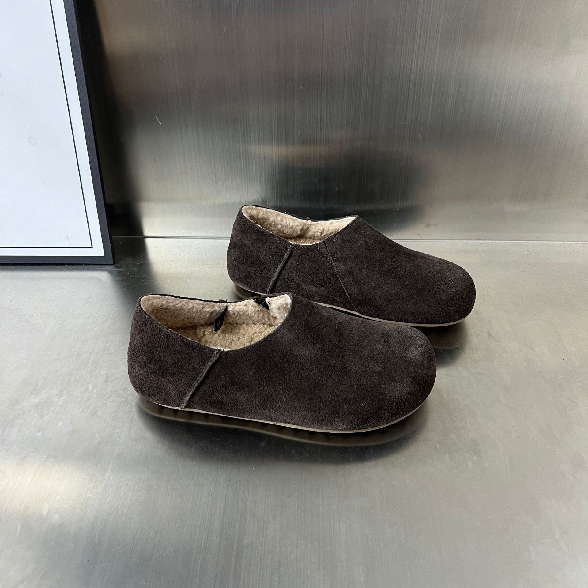 Damen Komfortable Hausschuhe aus weichem Wildleder mit kuscheligem Innenfutter R&B