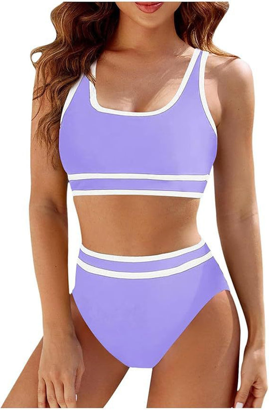 Damen Hochtailliertes Sport-Bikini-Set R&B