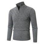 Herren modischer Strickpullover mit halbem Reißverschluss und strukturiertem Design R&B