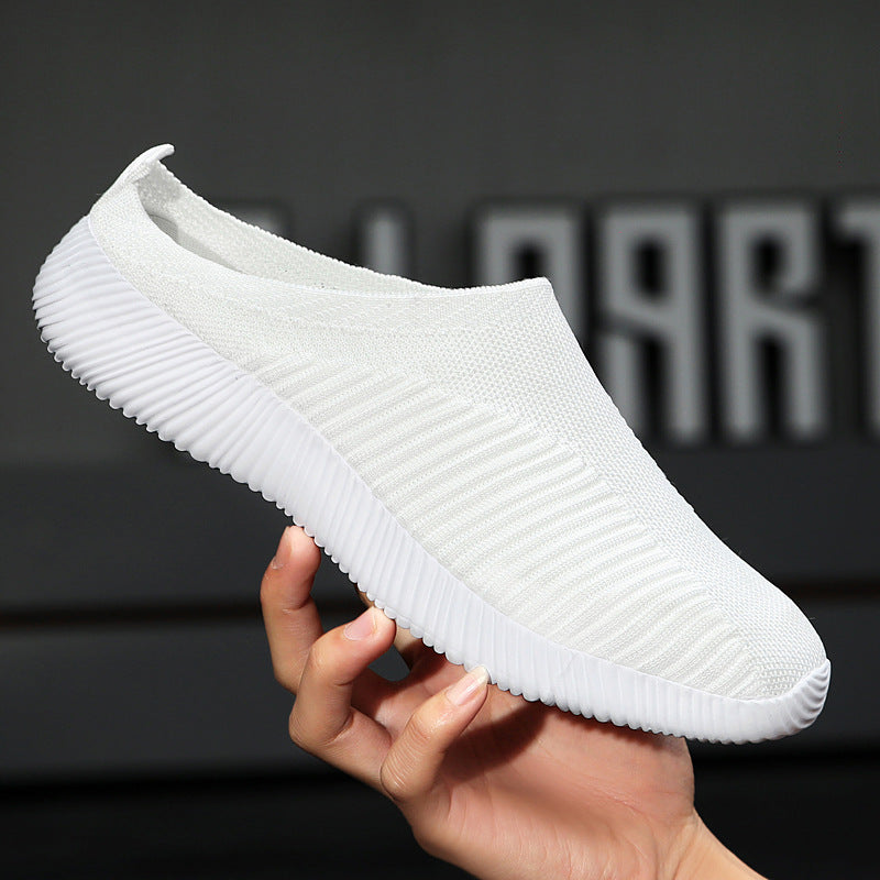 Damen nan ultraleichter Slip-On-Freizeitschuh mit nahtlosem Netzstrick, ergonomischer Fersenlasche und flexibler Wellenlaufsohle R&B