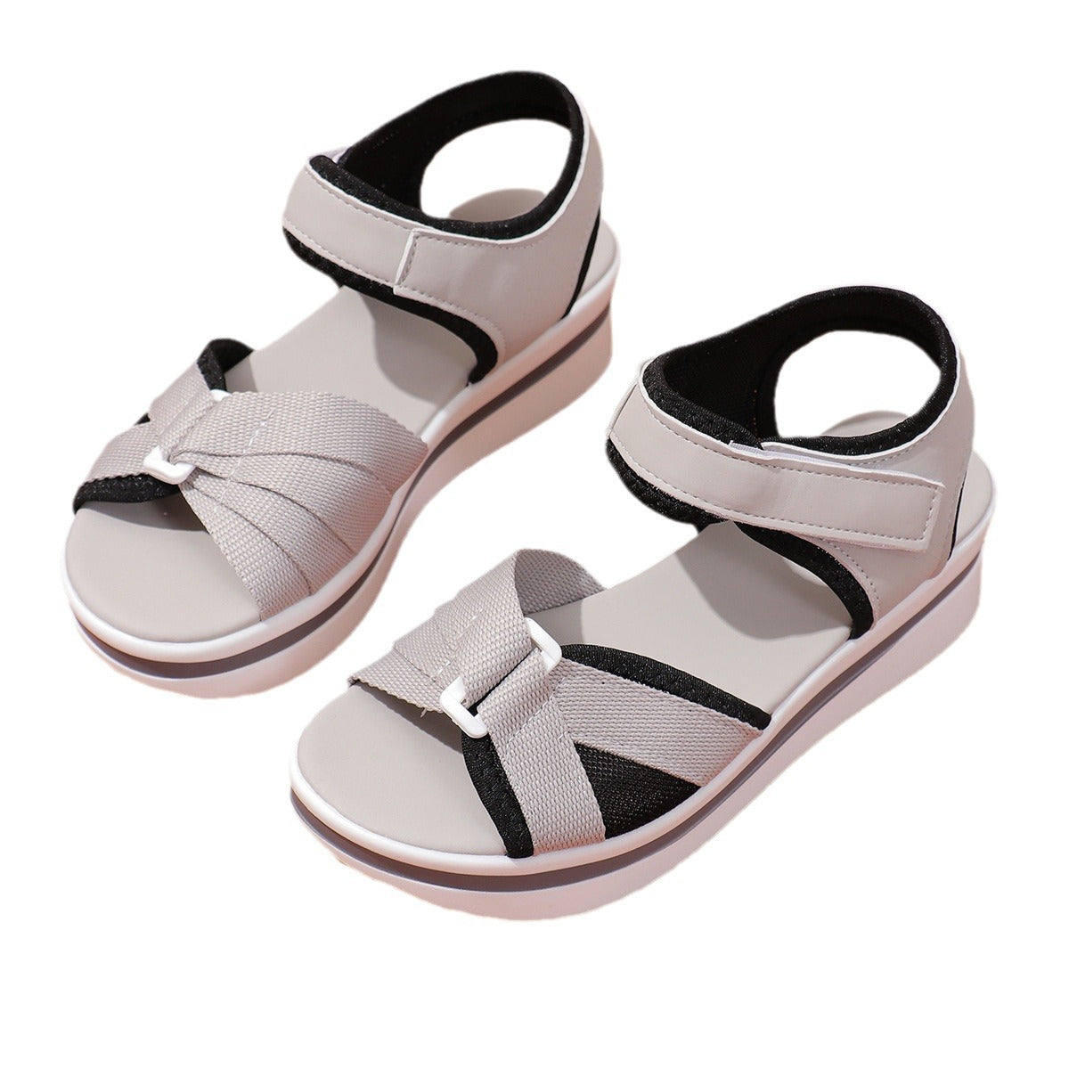 Damen trendige Sandalen mit verstellbarem Riemen und rutschfester Sohle R&B