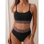 Damen Bikini-Set mit stylischem hohen Bund und modischem Animal-Design R&B